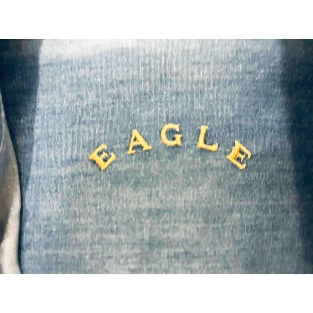 Men's EAGLE Cotton Long Sleeve Jean Button Down Shirt eagle Embroidery Size 15.5 - Picture 6 of 9